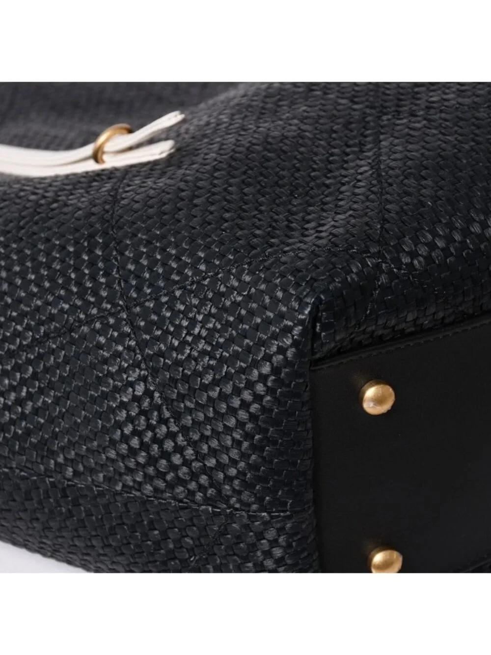 Chanel Maxi Shopping Bag Braided Raffia Effect Canvas CC Logo Gold Base